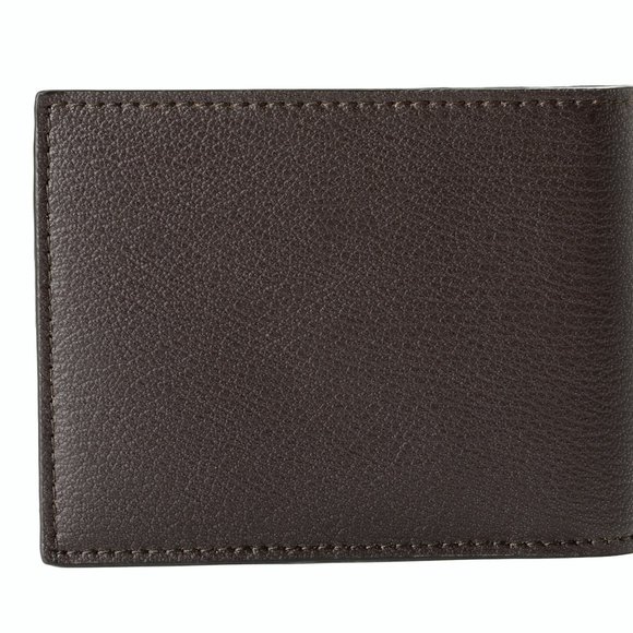Salvatore Ferragamo Men's Dark Brown Pebbled Leather Bifold Wallet - Picture 5 of 6